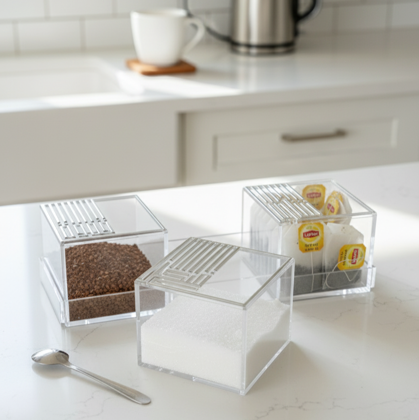 Tea, Coffee & Sugar Set with Tray