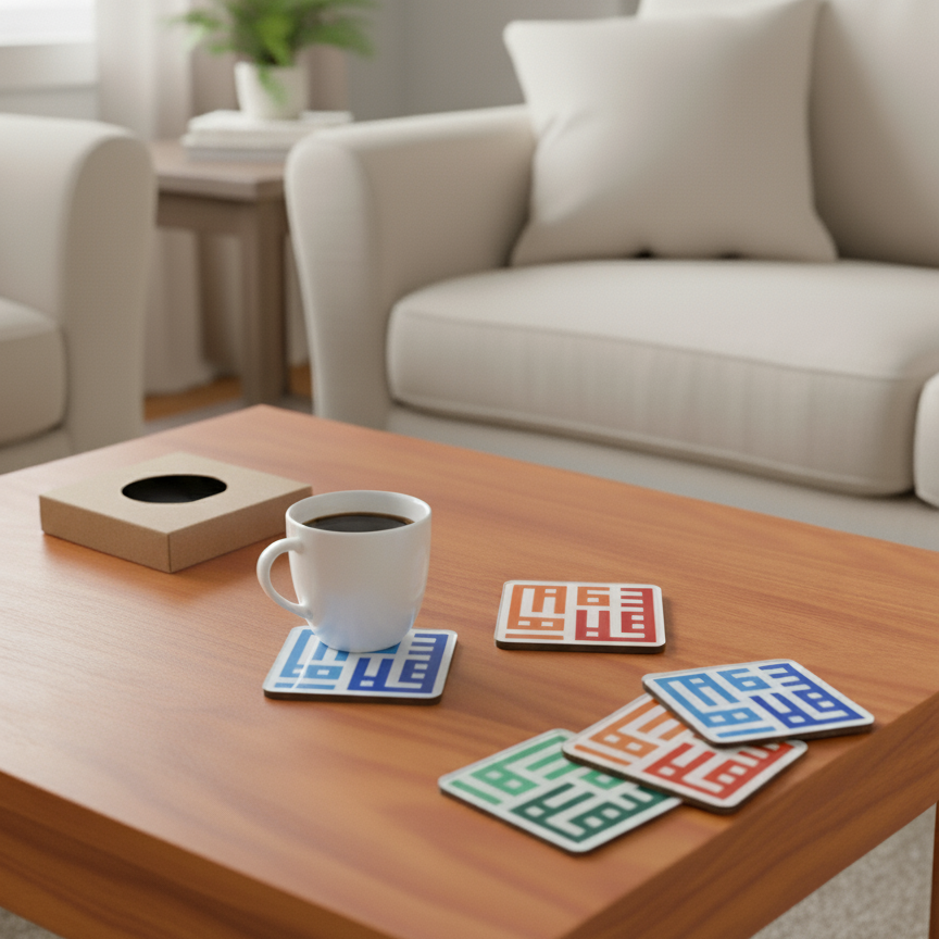 Ahla w Sahla Printed Coasters - Set of 6
